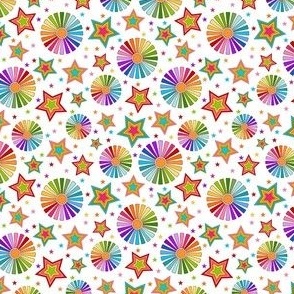 Small Scale Let Your Colors Shine Rainbow Stars and Sunshine on White
