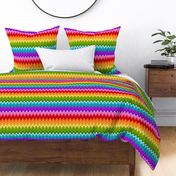 Medium Scale Let Your Colors Shine Groovy Rainbow Stripes