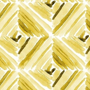 golden Florence mosaic - watercolor vibrant yellow brush stroke abstract geometrical pattern  i985-10