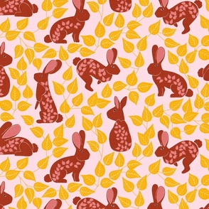 Year of the Rabbit Pattern Pink Large