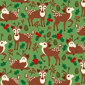 Winter Wonderland - Christmas - Darling Deer - Bright Green