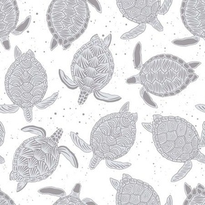 white and nude turtles, animal world under water. Excellent for bathroom, kids, home decor