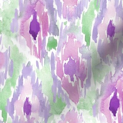 Siena paints in lilac and celadon green - watercolor ikat pattern - brush stroke abstract texture for modern home decor b118-3