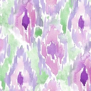 Siena paints in lilac and celadon green - watercolor ikat pattern - brush stroke abstract texture for modern home decor b118-3