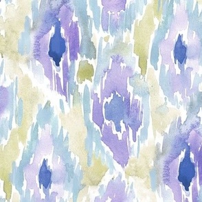 Siena paints in amethyst and mustard - watercolor ikat pattern - brush stroke abstract texture for modern home decor b118-4