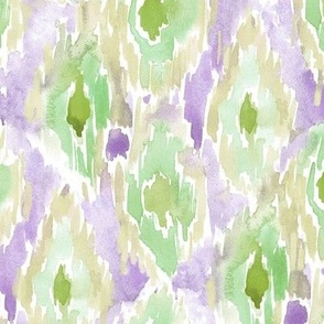 Siena paints in amethyst and celadon green - watercolor ikat pattern - brush stroke abstract texture for modern home decor b118-6