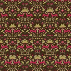 (S) Rain forest damask brown