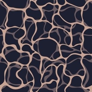 dark wavy water pattern, abstract, navy blue and beige