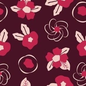 Flowers viva magenta repeat pattern