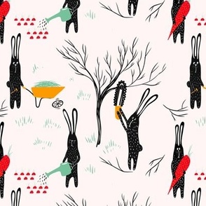 a garden year of the black rabbit, off-white