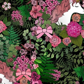 Unicorns in a Garden of Pink (large scale)  