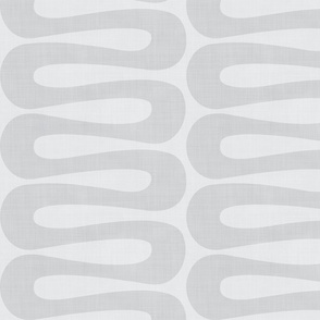 Abstract Mid Century Modern Geometric Curve Stripe in Light Gray Grey