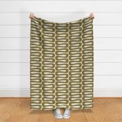 Abstract Mid Century Modern Geometric Curve Stripe in Bronze Brown and Cream