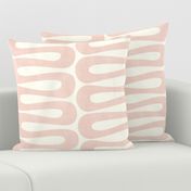 Abstract Mid Century Modern Geometric Curve Stripe in Bubblegum Blush Pink and Cream