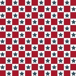 (1/2" scale) Star Checks - USA Patriotic Stars - navy/dark red - LAD23