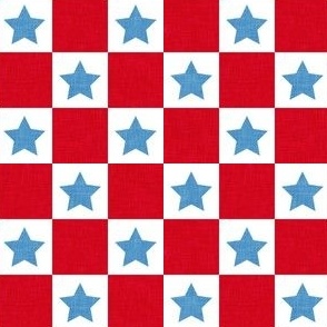 (1" scale) Star Checks - USA Patriotic Stars - OG red/light blue - LAD23