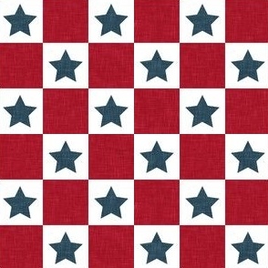 (1" scale) Star Checks - USA Patriotic Stars - navy/dark red - LAD23