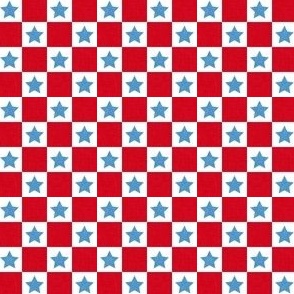 (1/2" scale) Star Checks - USA Patriotic Stars - OG red/light blue - LAD23