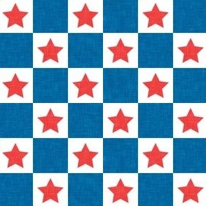 (1" scale) Star Checks - USA Patriotic Stars - Red/blue - LAD23