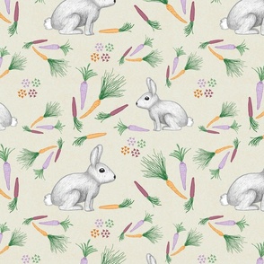 Bunny Rabbits & Carrots, Easter, 12 inch