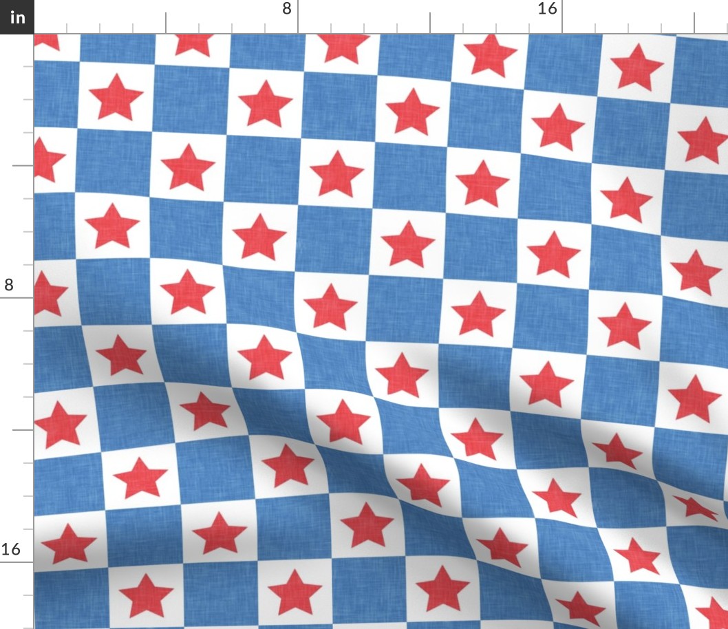 (2" scale) Star Checks - USA Patriotic Stars - light blue - LAD23