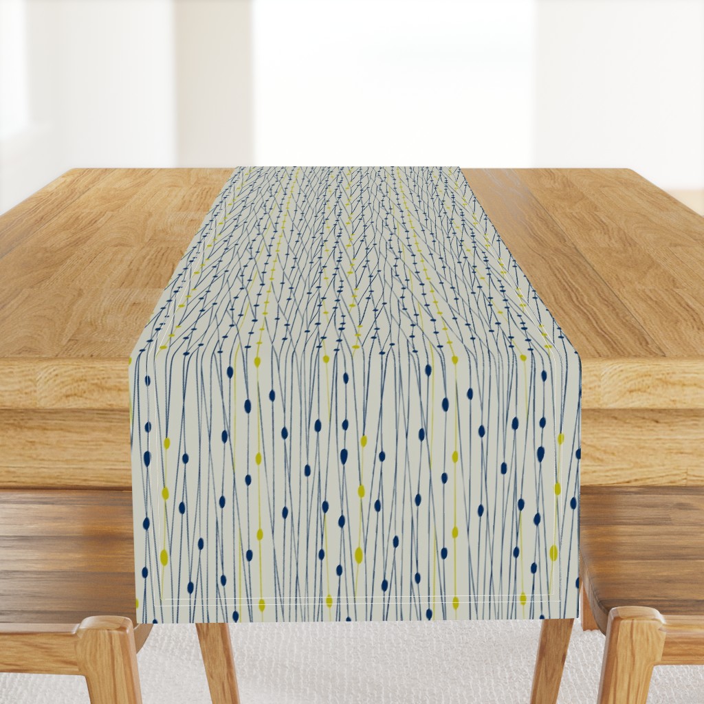 Entangled - Geometric Lines Beige Blue Chartreuse Regular Scale