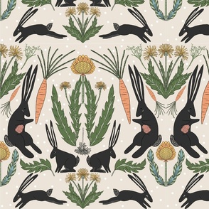 Rabbits and dandelion - medium