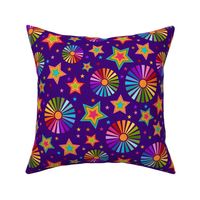 Large Scale Let Your Colors Shine Rainbow Stars and Sunshine on Purple