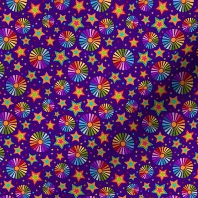 Small Scale Let Your Colors Shine Rainbow Stars and Sunshine on Purple