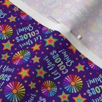 Small Scale Let Your Colors Shine Rainbow Stars and Sunshine on Purple