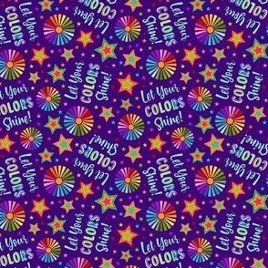 Small Scale Let Your Colors Shine Rainbow Stars and Sunshine on Purple