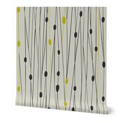 Entangled - Geometric Lines Beige Black Chartreuse Regular Scale