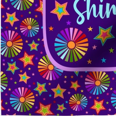  14x18 Panel Let Your Colors Shine Rainbow Stars and Sunshine for DIY Garden Flag Hand Towel or Small Wall Hanging