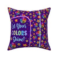  14x18 Panel Let Your Colors Shine Rainbow Stars and Sunshine for DIY Garden Flag Hand Towel or Small Wall Hanging