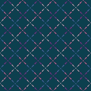 Decorative star motif in playful colors on a dark background