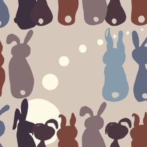 Year of the Bunnies Rabbit Moons Earthy Retro