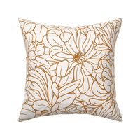 Magnolia Flowers In Bloom - Cream and Gold - Jumbo Scale