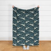 Rabbits in the Thicket - Large - Navy