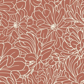 Magnolia Flowers In Bloom - Dusty Rose and Cream - Jumbo Scale