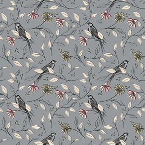 Birds and Nature_Woodland Wings_Linen-Cloth Ultimate Gray