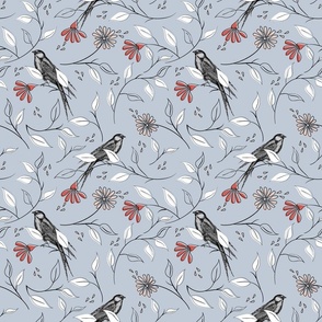 Birds and Nature_Woodland Wings_Linen-Cloth Plein Air Blue