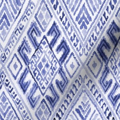 watercolore IKAT blue indigo