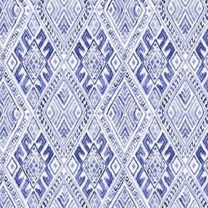 watercolore IKAT blue indigo