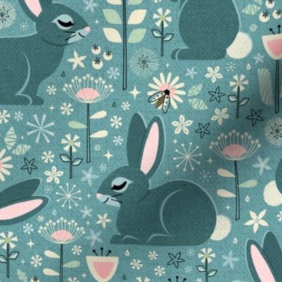 Rabbits and Wildflowers     