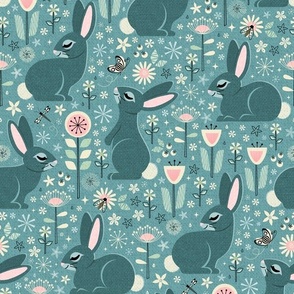 Rabbits and Wildflowers     