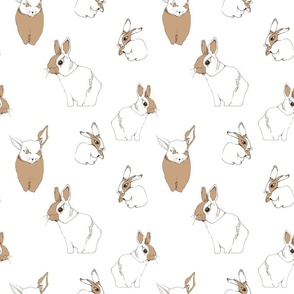 Black And White Bunny Fabric, Wallpaper and Home Decor | Spoonflower