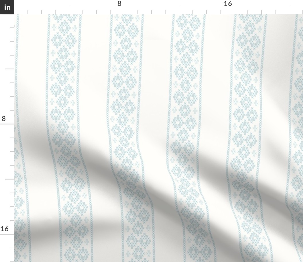 cross stitch stripe ivory blue 4 wallpaper scale by Pippa Shaw