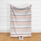 Textured Sweet Blues Colorful Thin Stripes LS