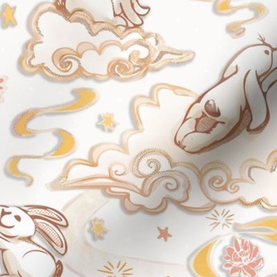 new year bunnies 2023 pastel gold _medium scale
