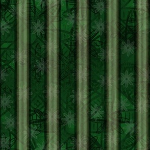 Green Floral Stripe Delight - Stripes